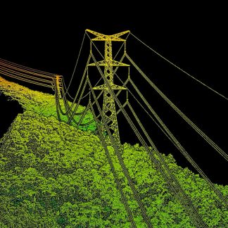 Nube de puntos LiDAR de infraestructura procesada con DJI Terra